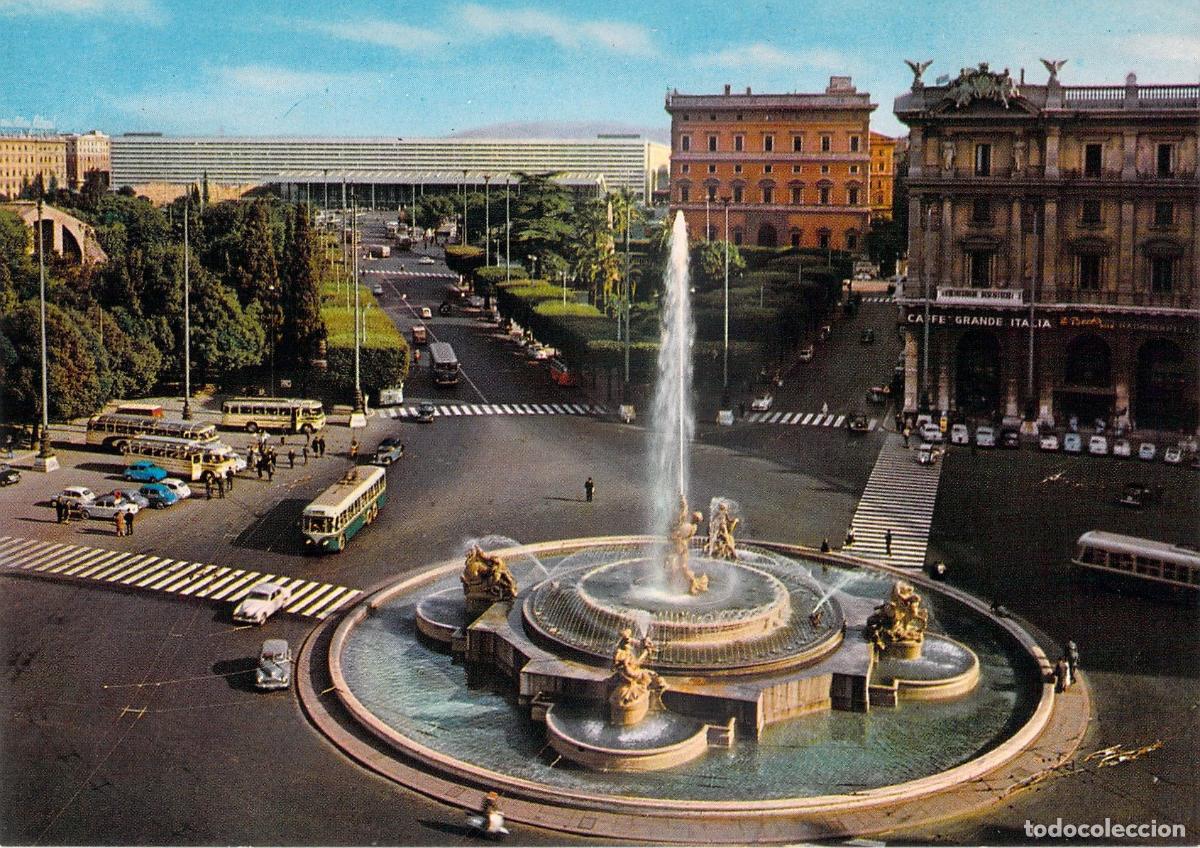 Postais: Postal de Roma Piazza Esedra y la Fuente de las N&aacute;yades Italia