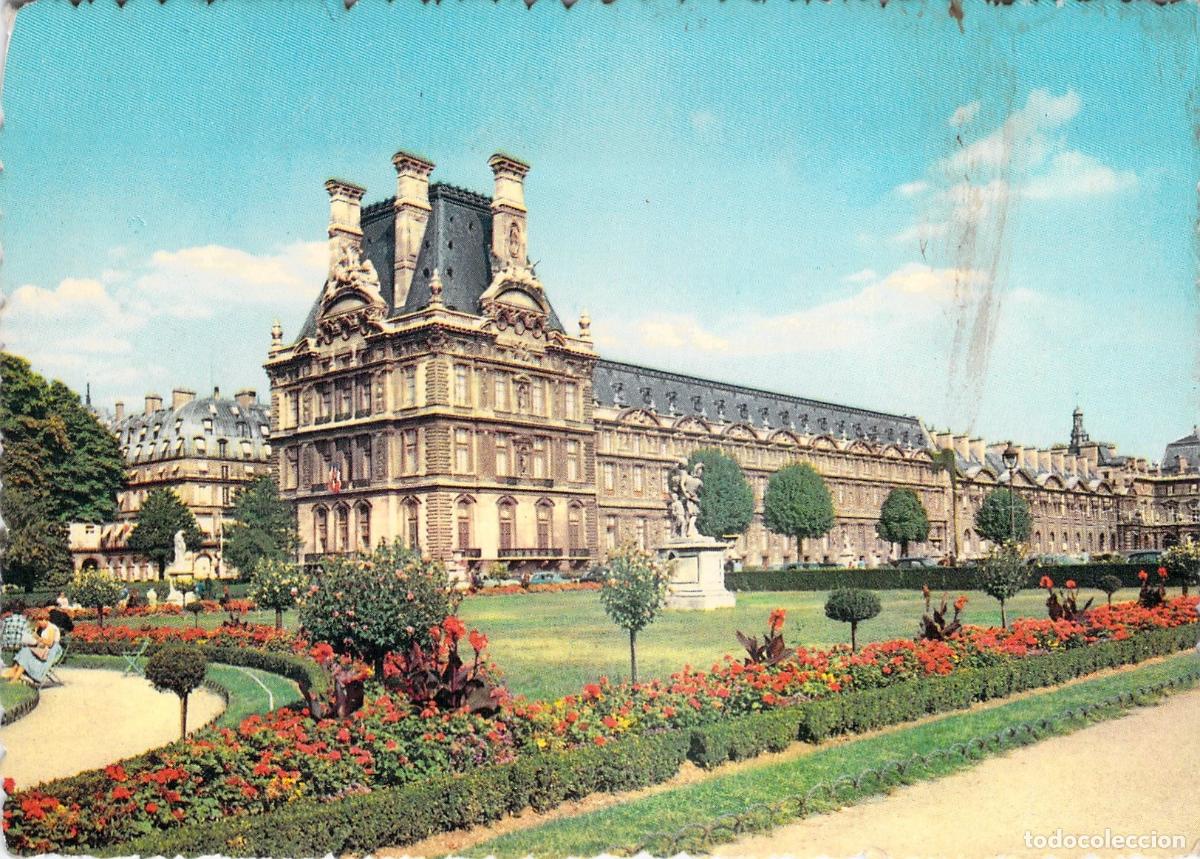 Postales: Postal de Par&iacute;s: El Palacio del Louvre y el Jard&iacute;n de las Tuller&iacute;as