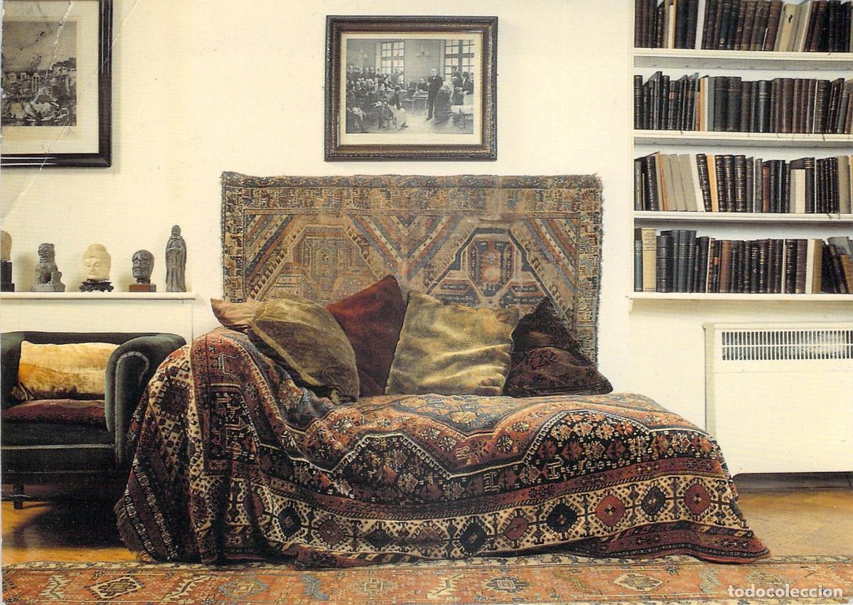 Postales: Postal del Div&aacute;n de Sigmund Freud en el Museo Freud de Londres