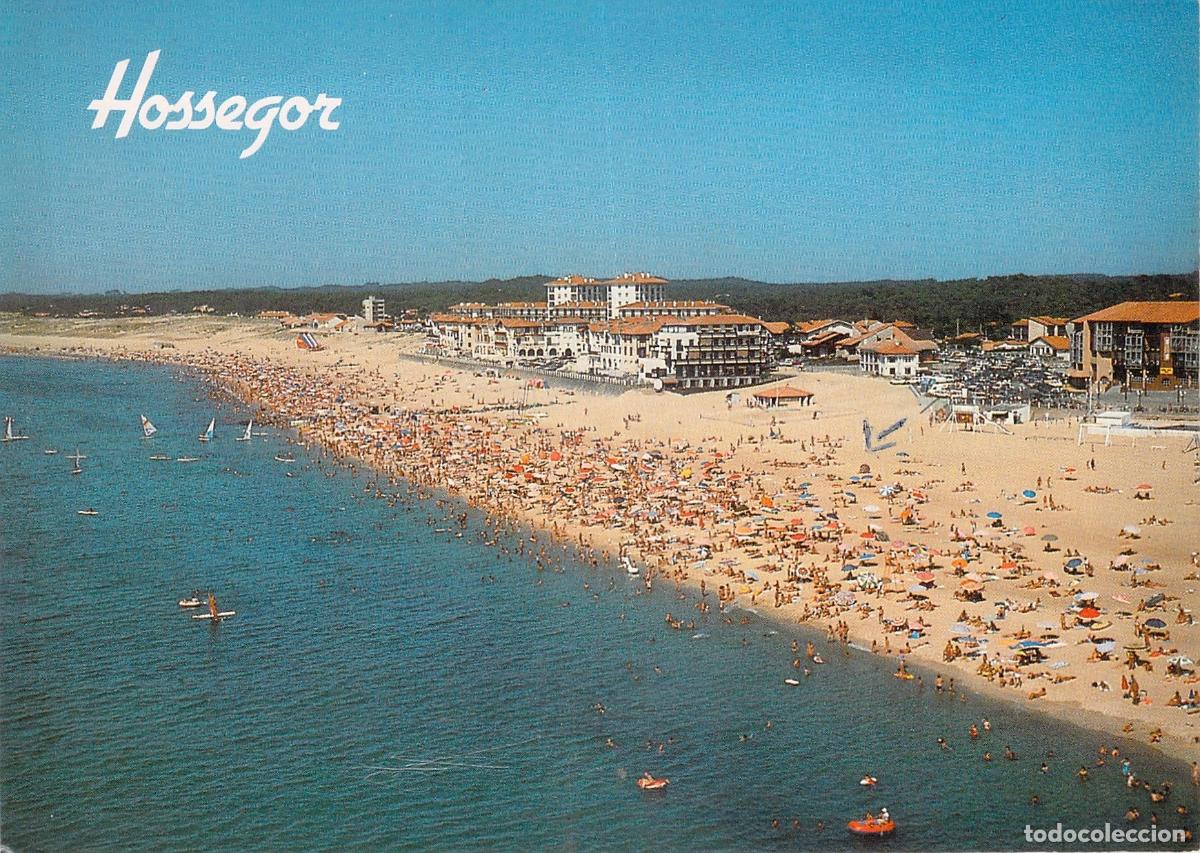 Postales: Postal de Hossegor - La Playa y la Plaza de los Landeses, Francia