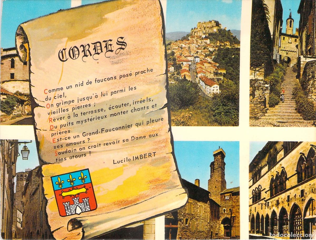 Postales: Postal Multivista de Cordes-sur-Ciel Tarn Francia