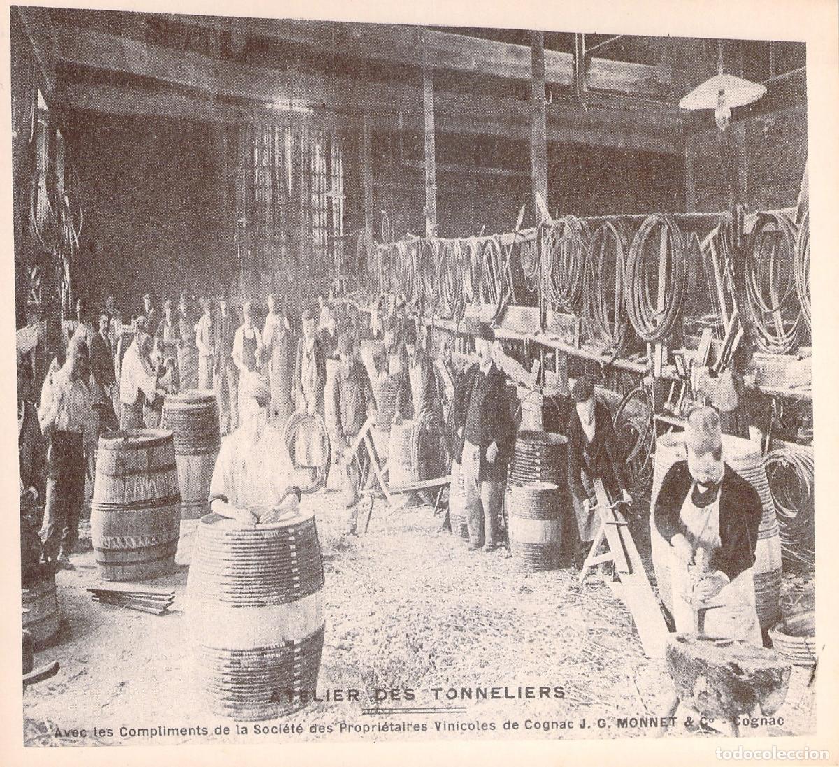 Postales: Postal de Taller de Toneleros de la Sociedad J. G. Monnet en Cognac