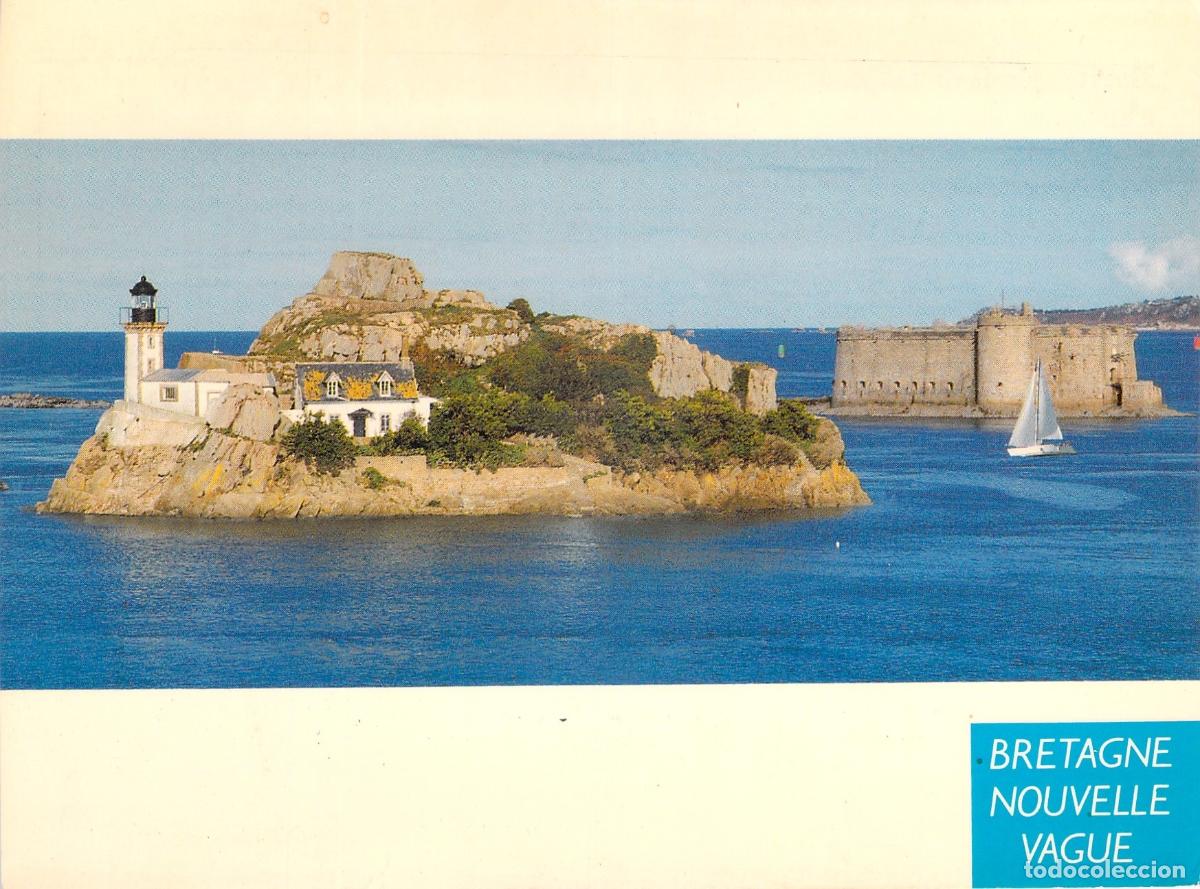 Postales: Postal Isla de Lou&euml;t y Castillo del Taureau, Breta&ntilde;a