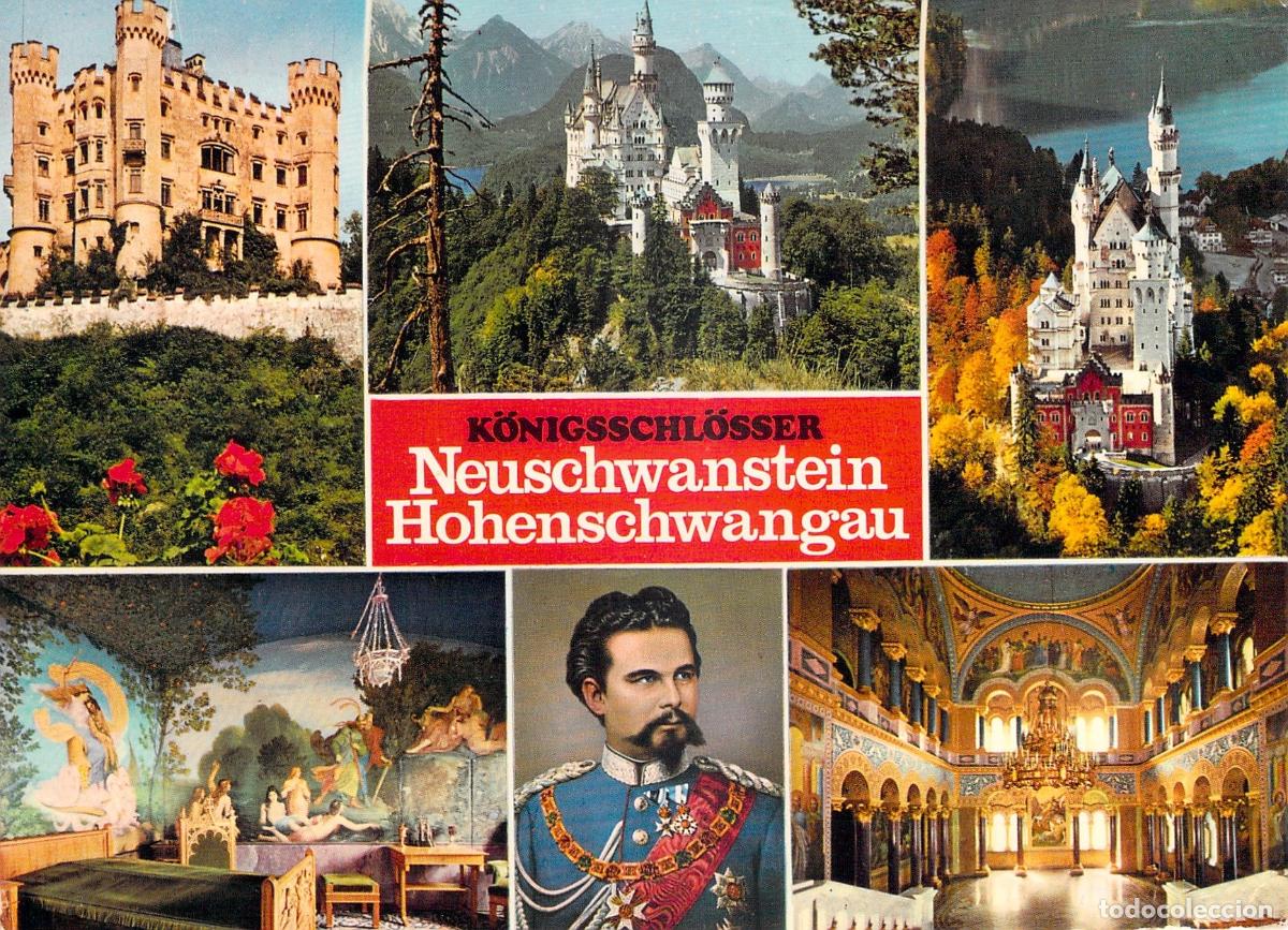 Postales: Postal Multivista Castillos de Neuschwanstein y Hohenschwangau Baviera