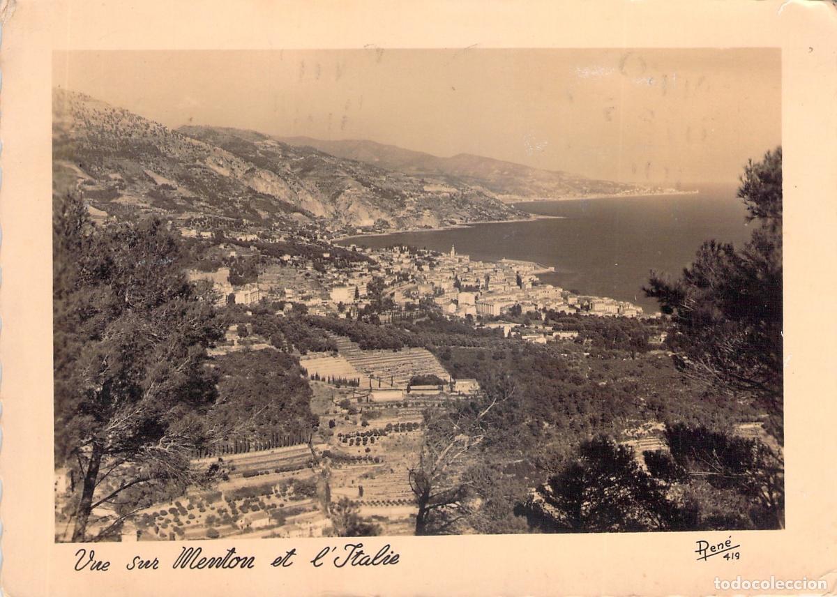Postales: Postal de Menton con Vista Panor&aacute;mica hacia Italia