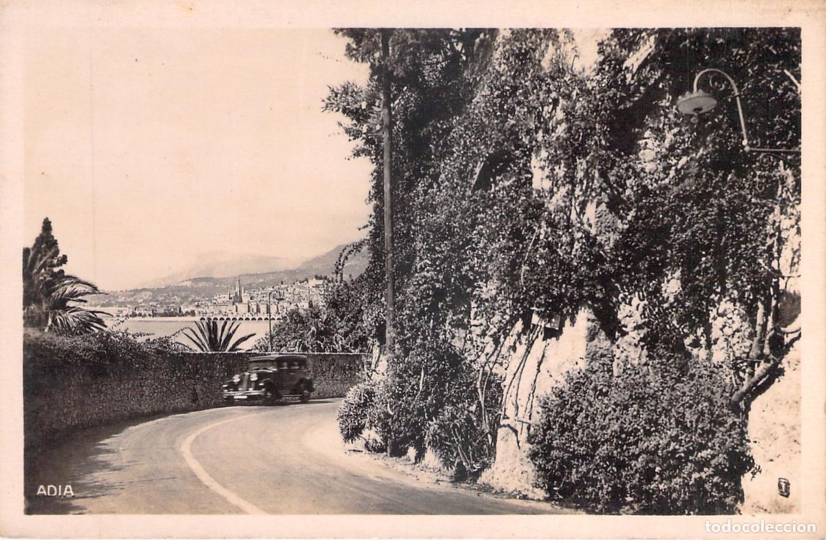 Postales: Postal de Menton Vista desde la Frontera Italiana