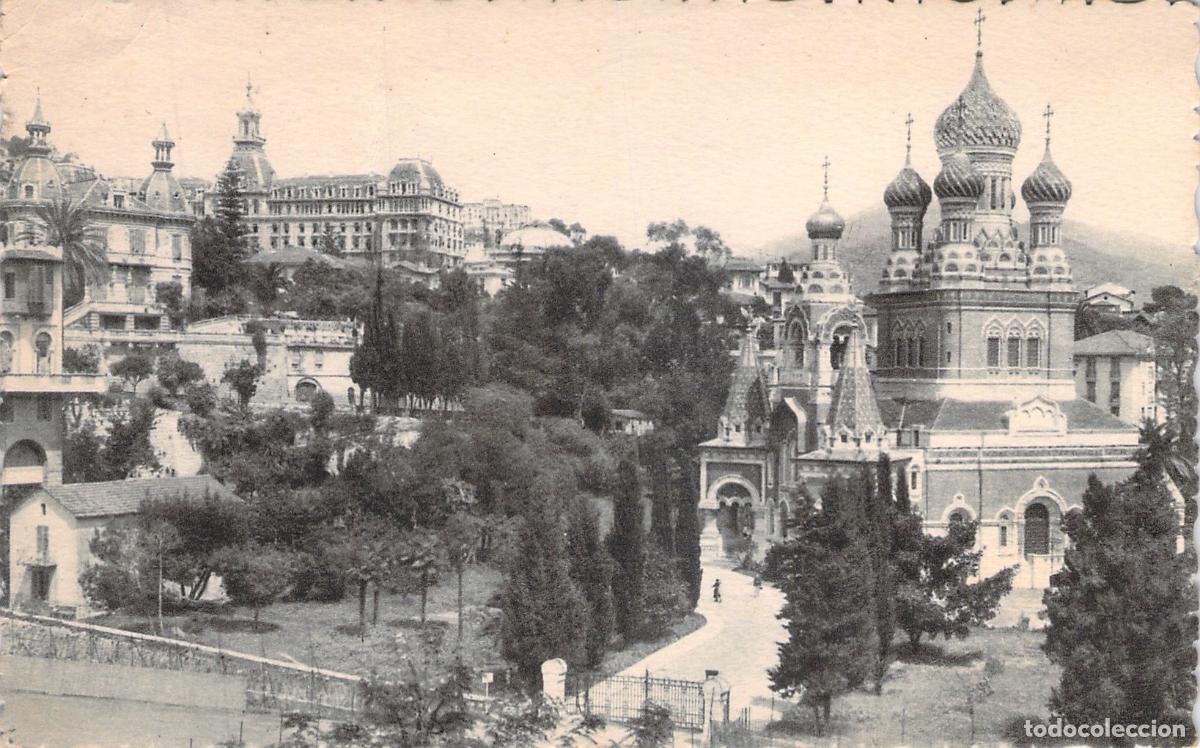 Postales: Postal de Niza con la Iglesia Rusa y el Liceo del Parque Imperial