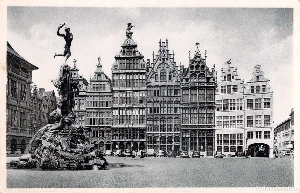 Postales: Postal Grote Markt y Monumento a Brabo en Amberes