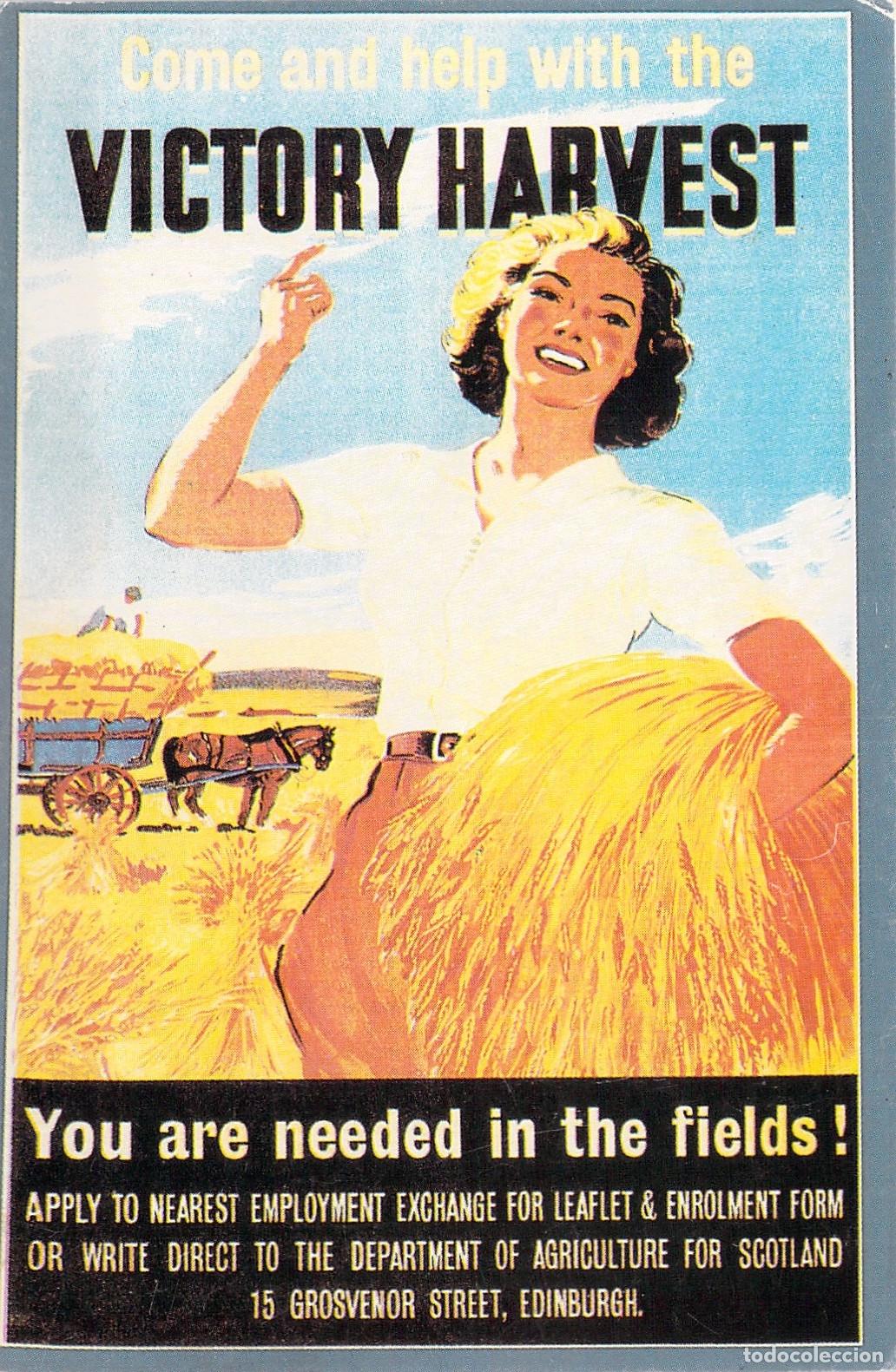 Postales: Postal Cartel Cosecha de la Victoria Segunda Guerra Mundial