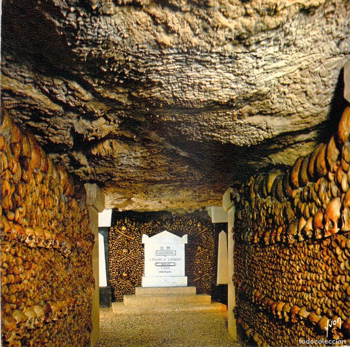Postales: Postal Catacumbas de Par&iacute;s Osario Cementerio Saint-Laurent