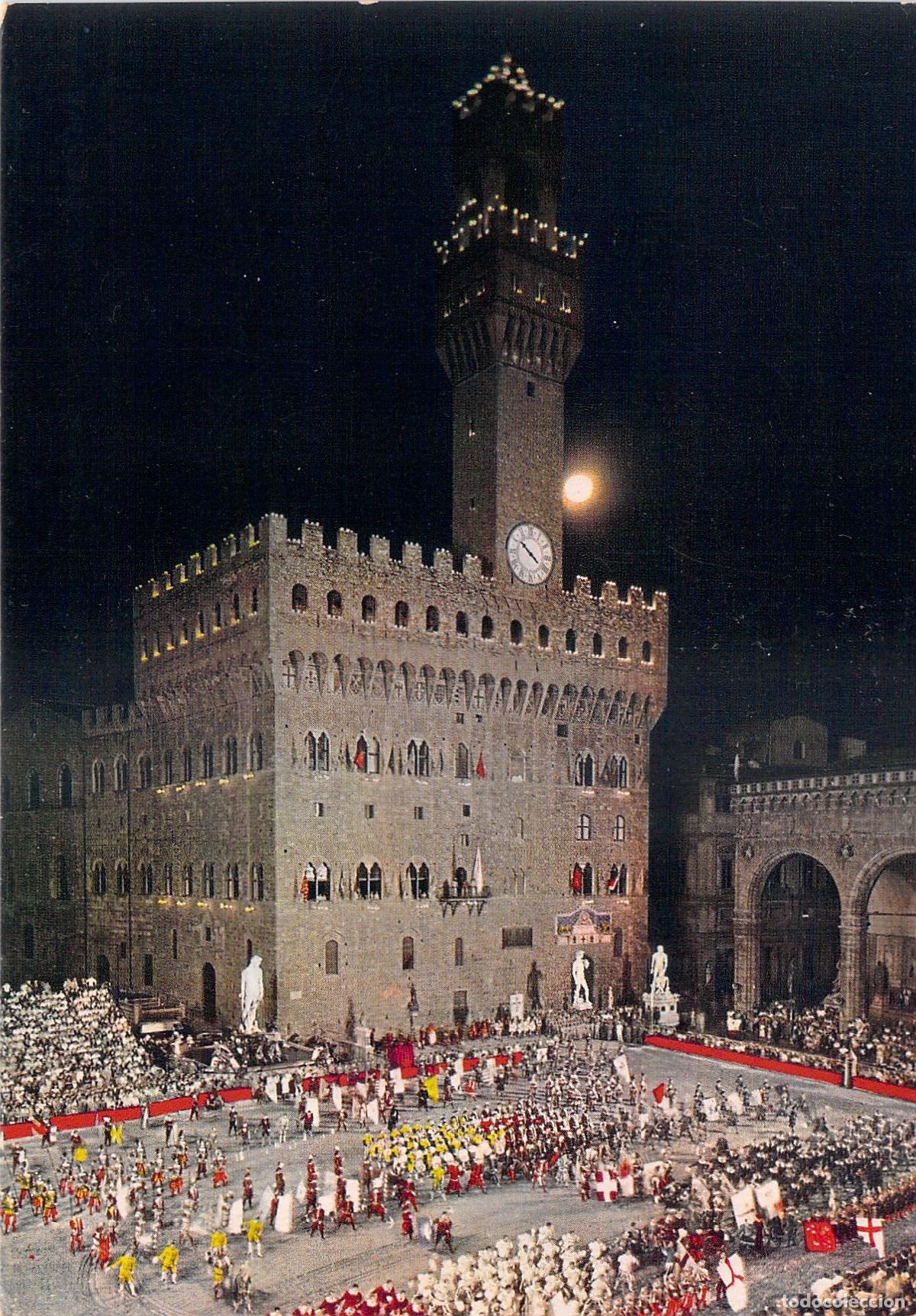 Postales: Postal de Florencia Piazza della Signoria Calcio Storico Nocturno