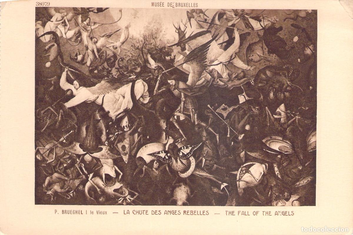 Postales: Postal de Arte La Ca&iacute;da de los &Aacute;ngeles Rebeldes Pieter Bruegel Bruselas