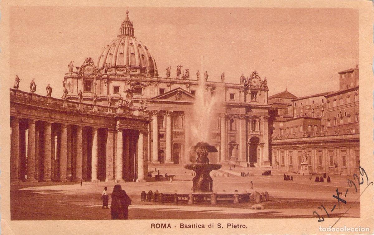 Postales: Postal de la Bas&iacute;lica de San Pedro en Roma, Italia