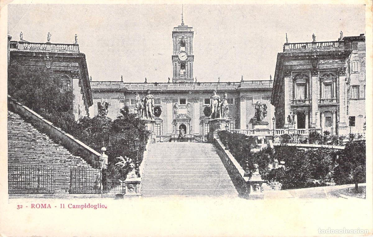 Postales: Postal de la Plaza del Campidoglio en Roma