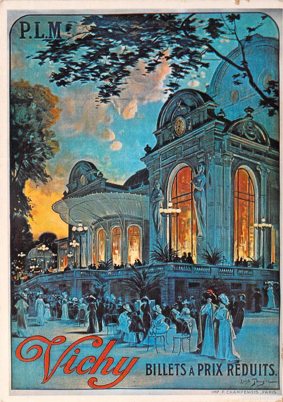 Cartoline: Tarjeta Postal Vichy PLM Cartel Publicitario de Louis Tauzin