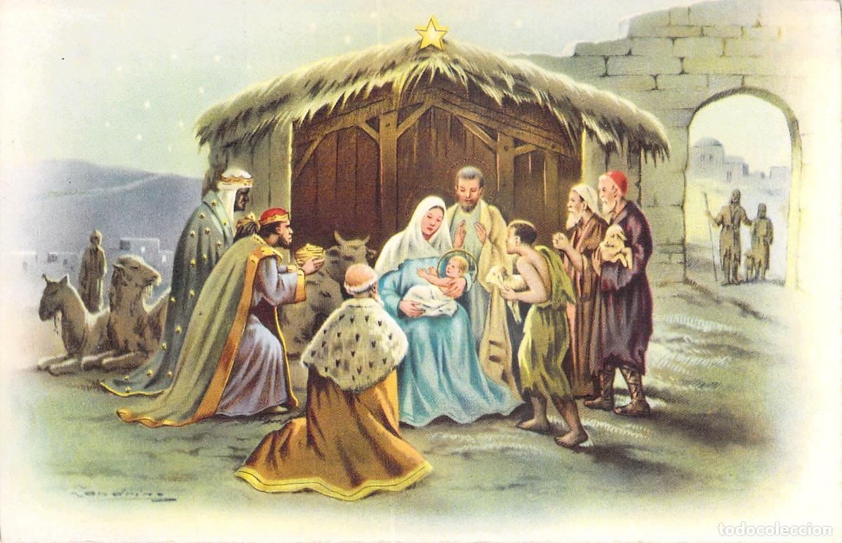 Postcards: Postal de Navidad del Portal de Bel&eacute;n con los Reyes Magos y Pastores