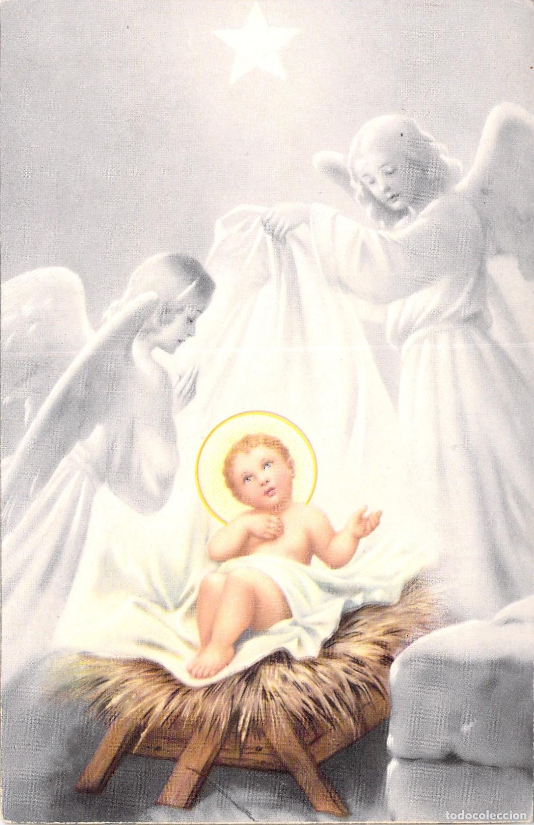 Postcards: Postal de Navidad con el Ni&ntilde;o Jes&uacute;s y &Aacute;ngeles, Serie Cielo