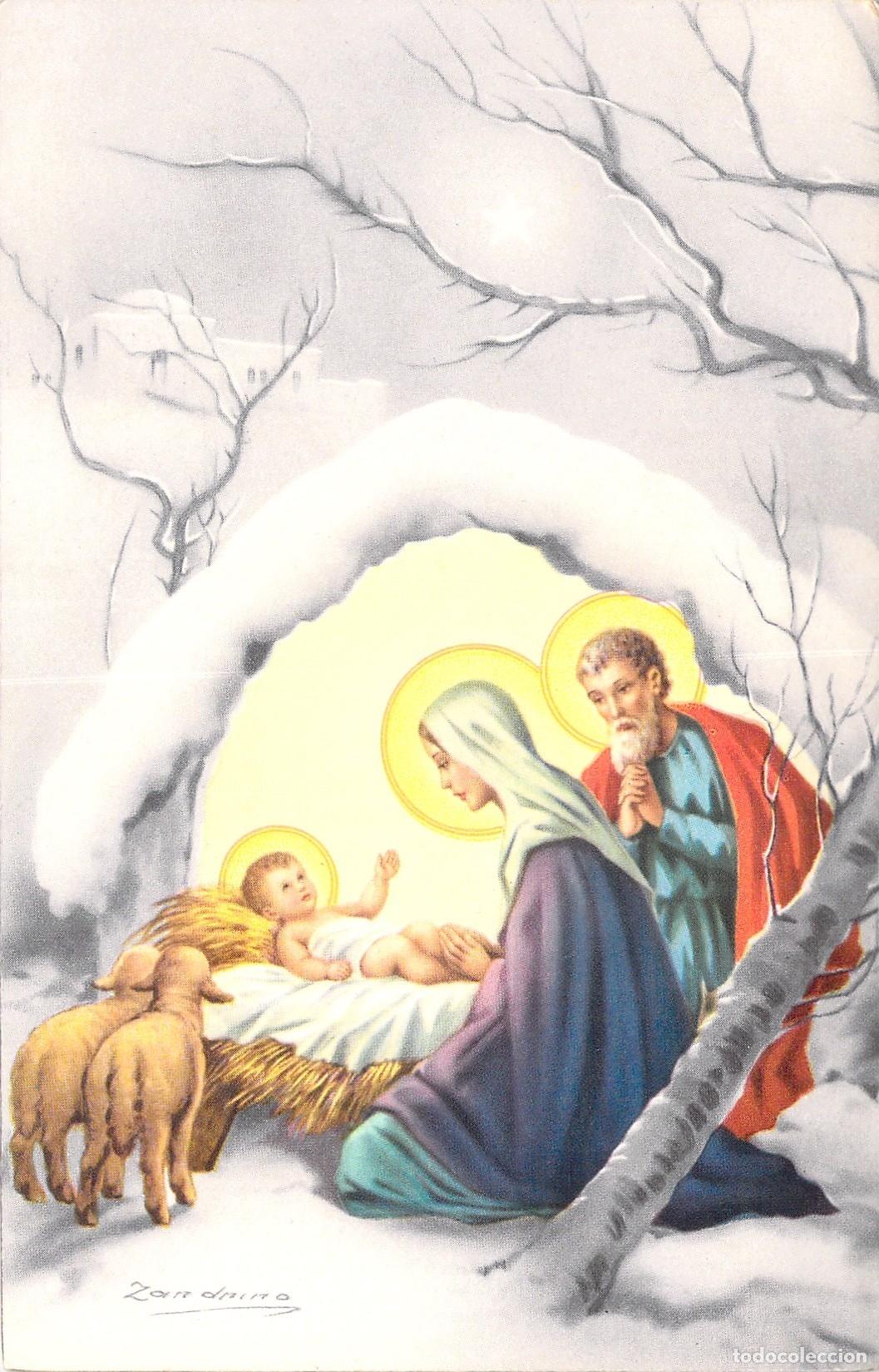 Postcards: Postal de Navidad con Escena del Nacimiento de la Sagrada Familia