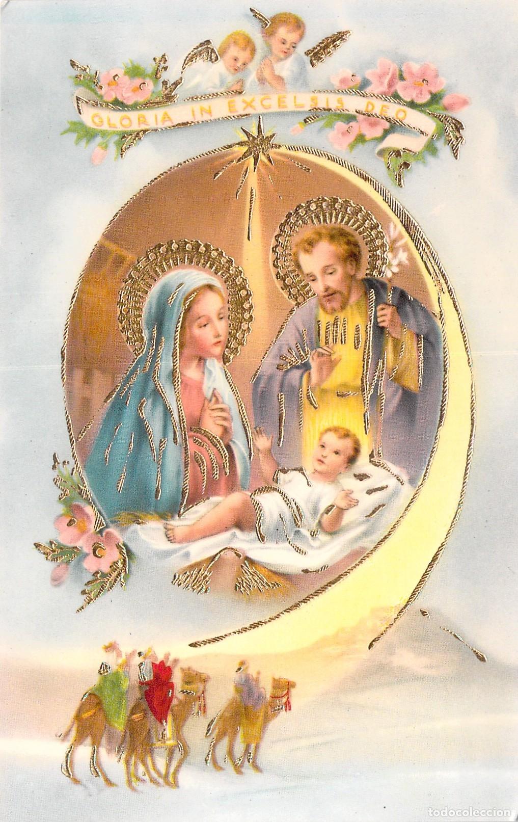 Postales: Postal de Navidad Sagrada Familia y Reyes Magos