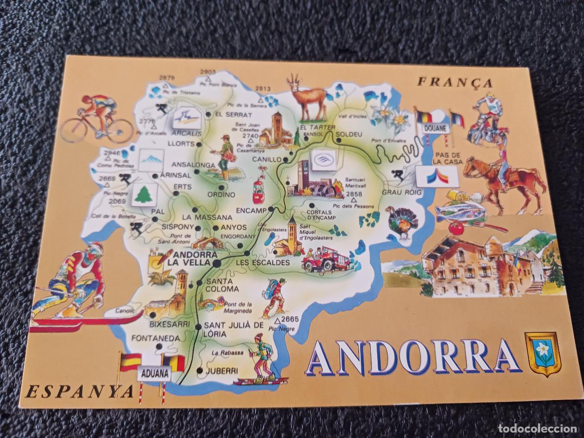 Postales: 695 andorra, mapa, ed. iscla - Foto 1