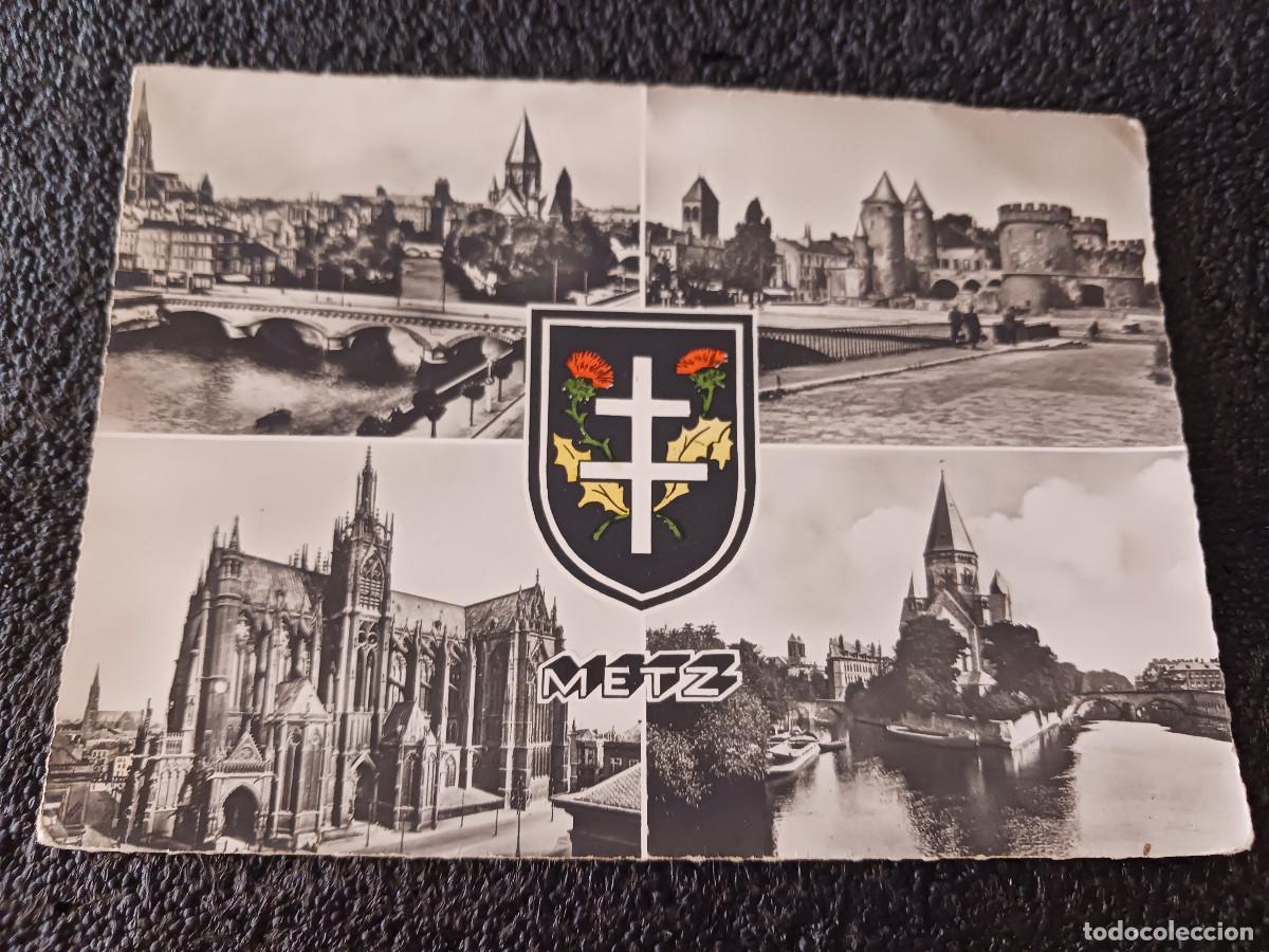 Postales: metz, porte des allemands, cathedrale, circulada 1950