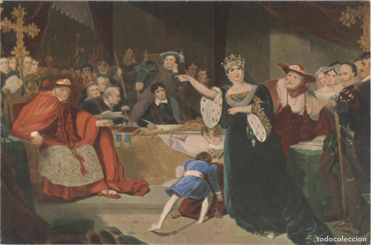 Postales: The Trial of Queen Katherine or The Kemble Family (Henry VIII), by George Henry Harlow_Shakespeare M