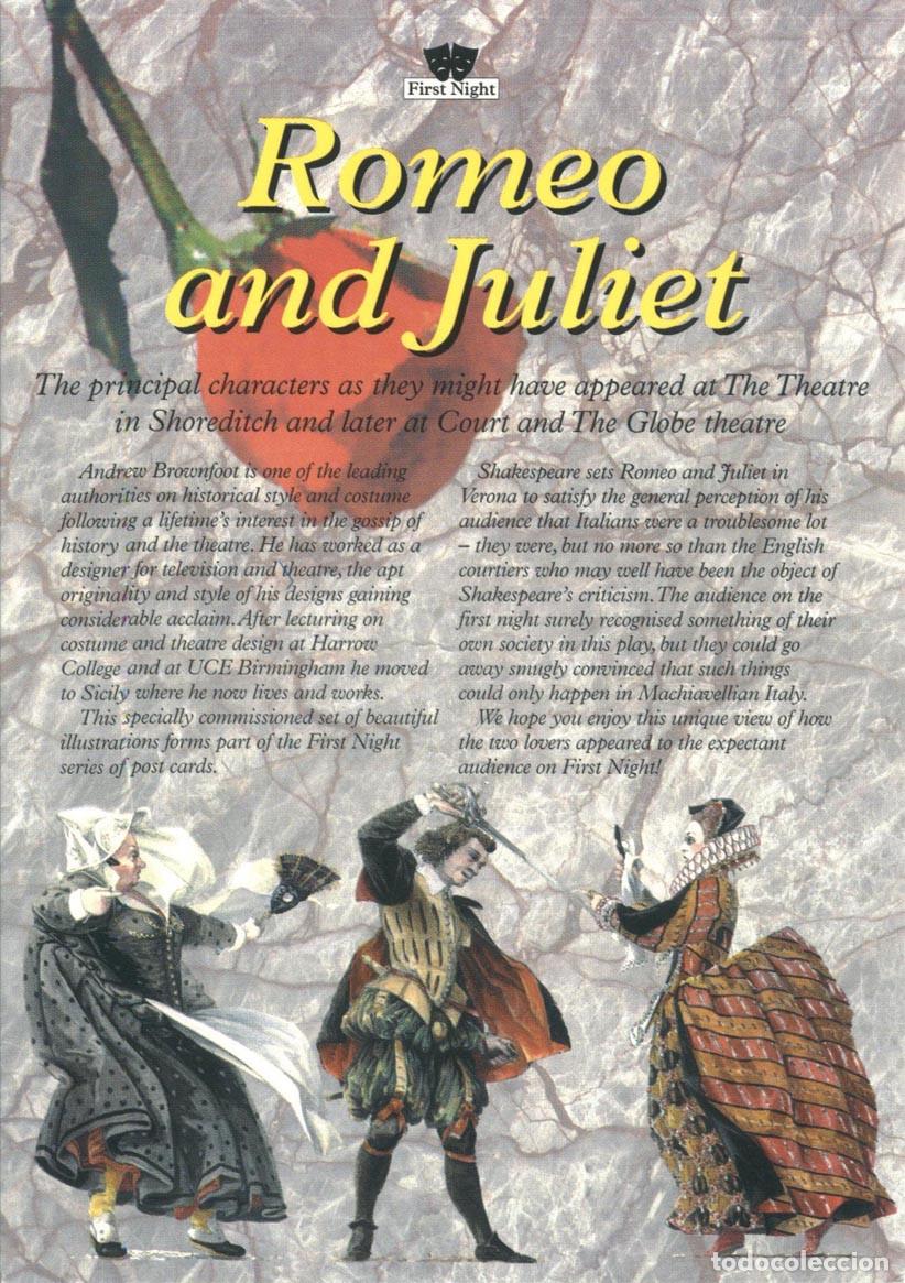 Postales: 8 Postales Romeo And Juliet_Flintock (First Night). Illustration Andrew Brownfoot