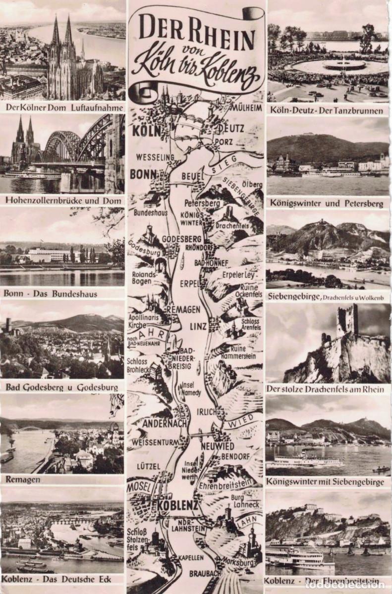 Postales: TARJETA POSTAL - DER RHEIN VON K&Ouml;LN BIS KOBLENZ - RHEINGOLD SERIE NR. 36 - HOURSCH & BECHSTEDT