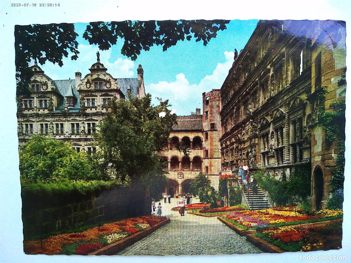 Cartes Postales: POSTAL DE HEIDELBERG ( ALEMANIA ) : DIA DE LAS FLORES EN EL PATIO DEL CASTILLO . A&Ntilde;OS 60