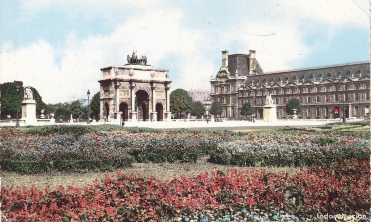 Postales: TARJETA POSTAL - 593 - PARIS - A&Ntilde;O 1960 - L'ARC DE TRIOMPHE JARDINS DU LOUVRE - ENRIQUETA ESPINAGOSA