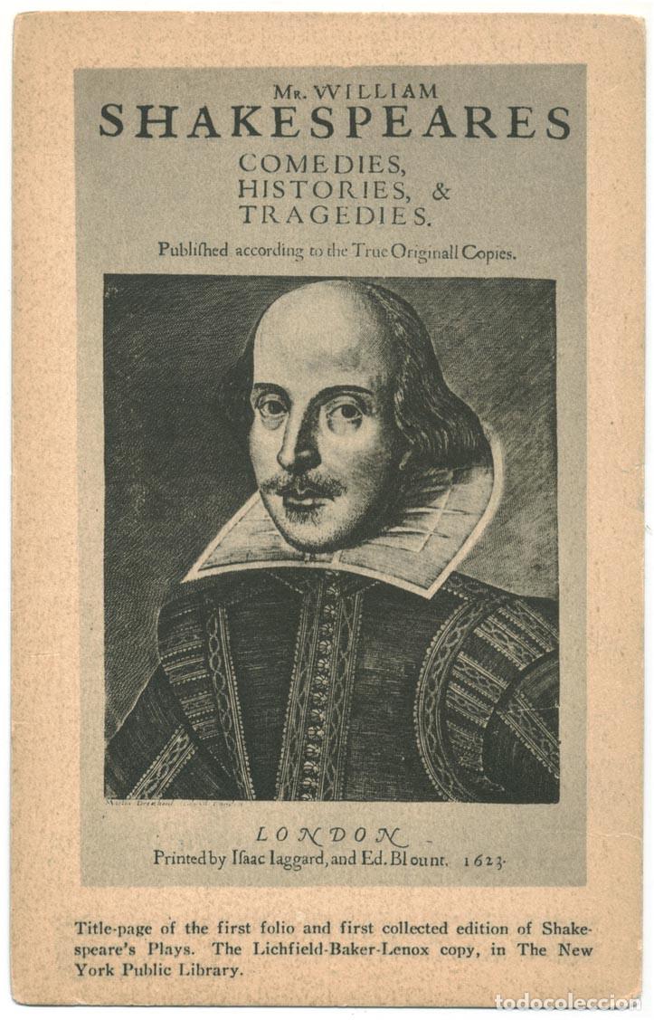 Postales: Title-page of the First Folio. 1623_New York Public Library