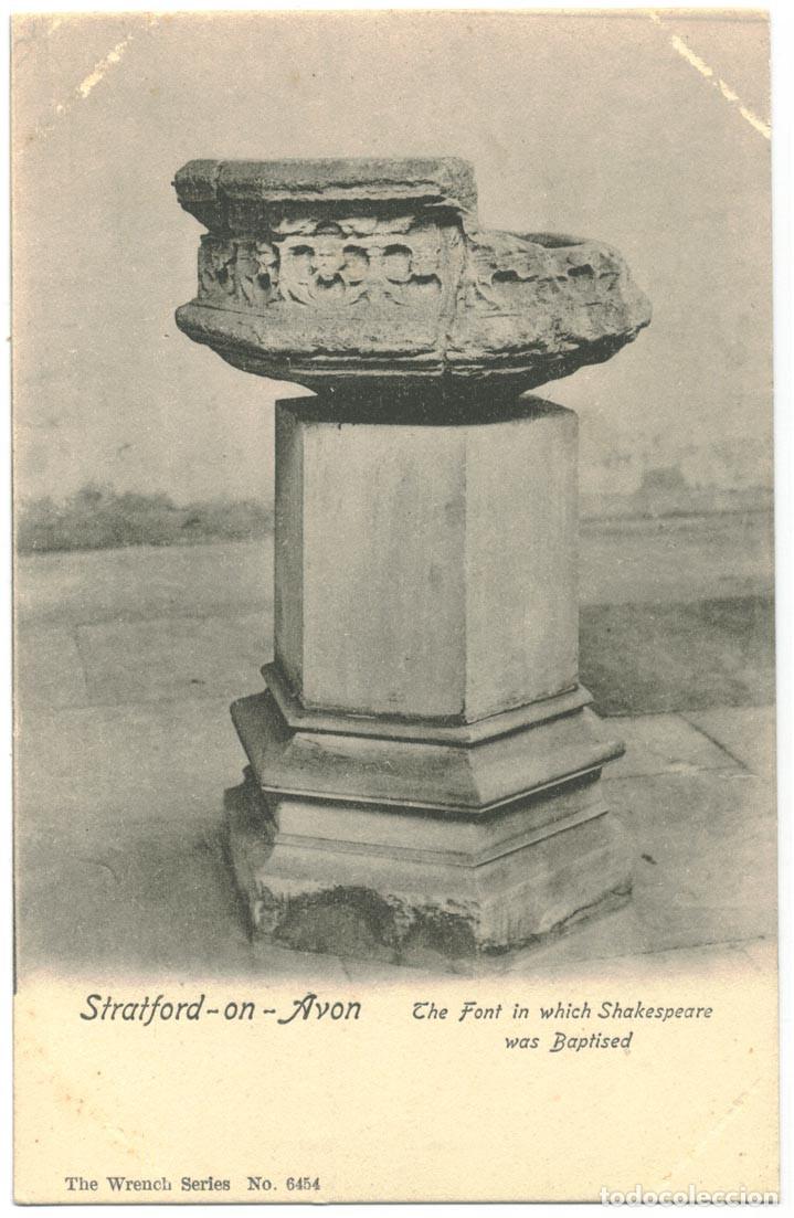 Postales: The Font in wich Shakespeare was Baptised (Stratford-Upon-Avon)_Wrench; 6454