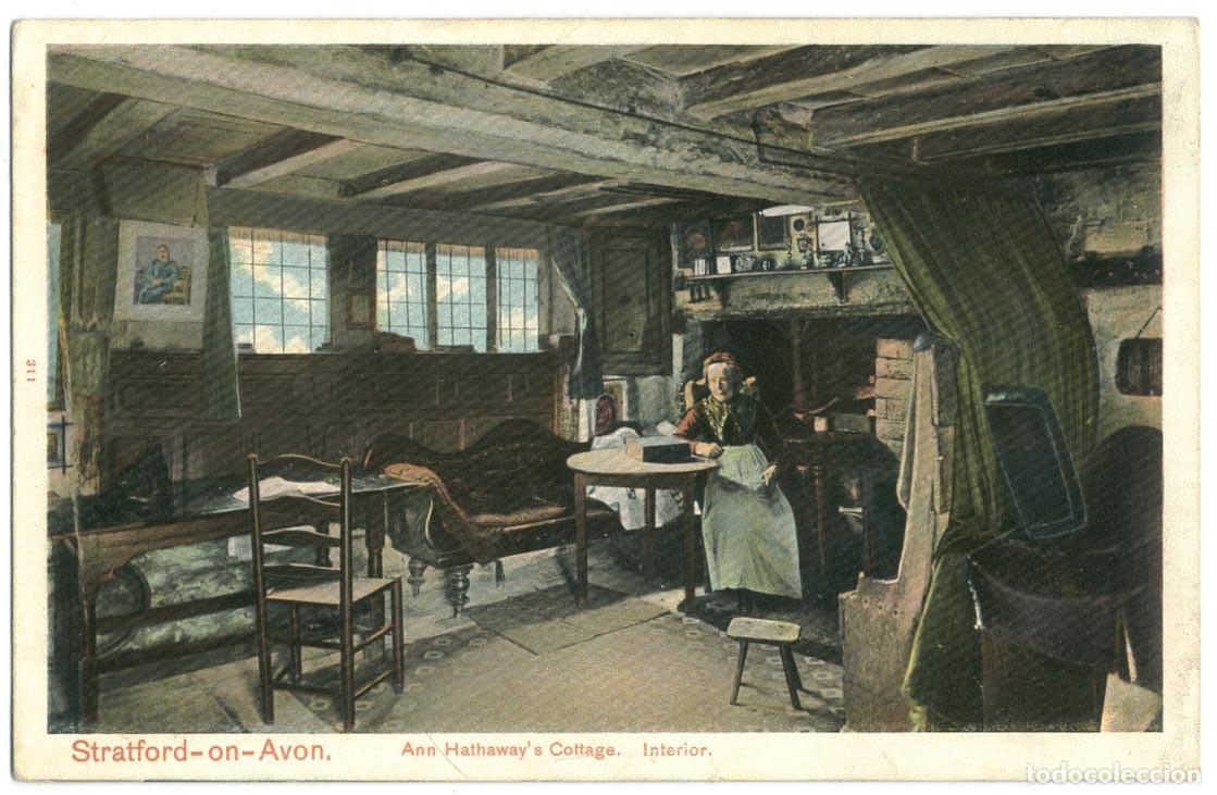 Postales: Ann Hathaway's Cottage. Interior (Stratford-Upon-Avon)_Peacock (Autochrom)