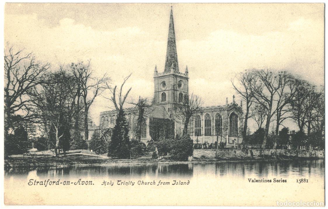 Postales: Holy Trinity Church from Island (Stratford-Upon-Avon)_Valentines; 15881