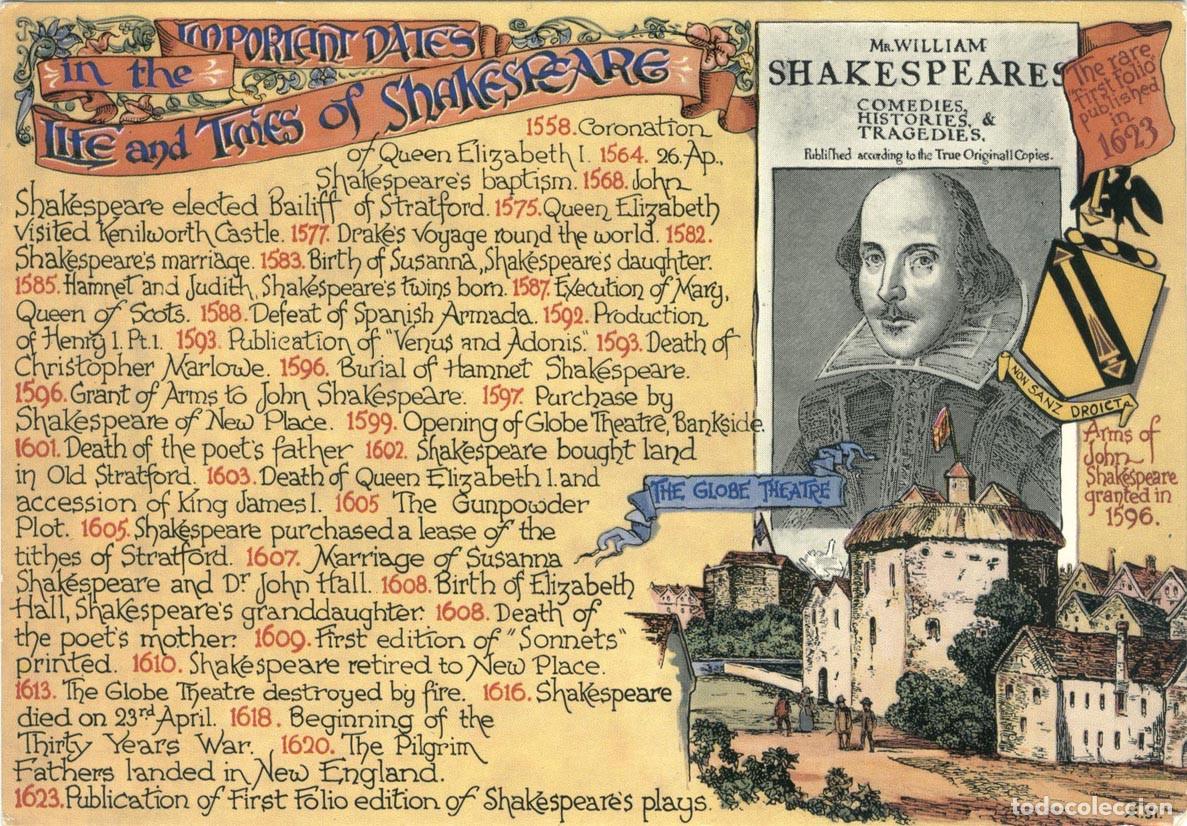Postales: Importatnt Dates in the Life and Times of Shakespeare_Lilywhite