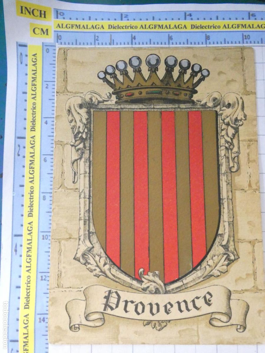 Postales: POSTAL DE FRANCIA. ESCUDO HER&Aacute;LDICO REGI&Oacute;N PROVENZA PROVENCE. 1642