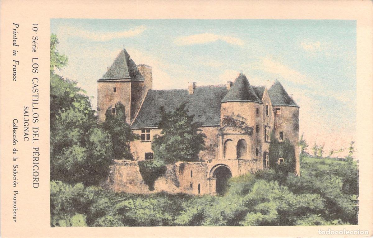 Postales: Postal del Castillo de Salignac en P&eacute;rigord Francia