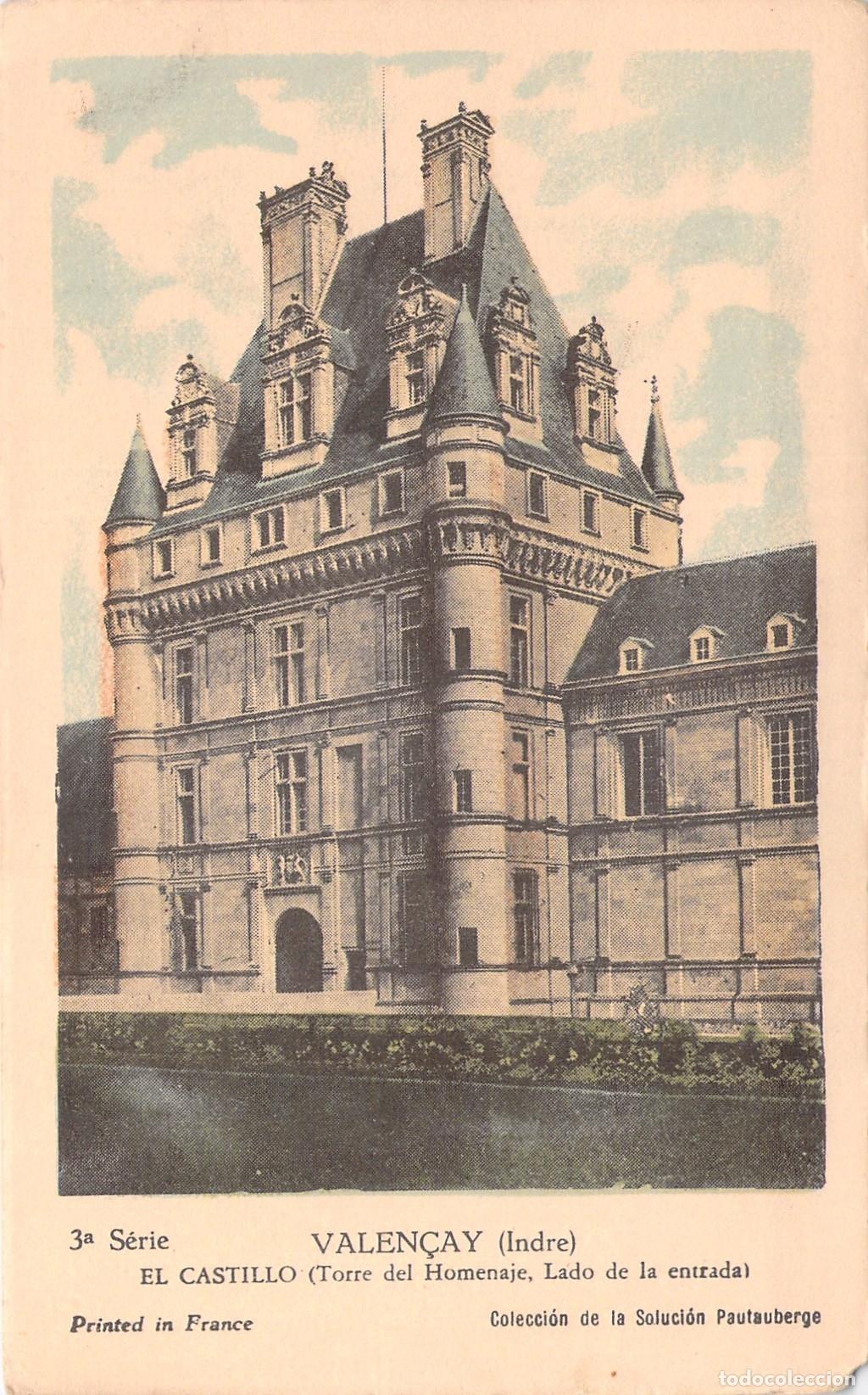 Postales: Postal Castillo de Valen&ccedil;ay Torre del Homenaje Francia