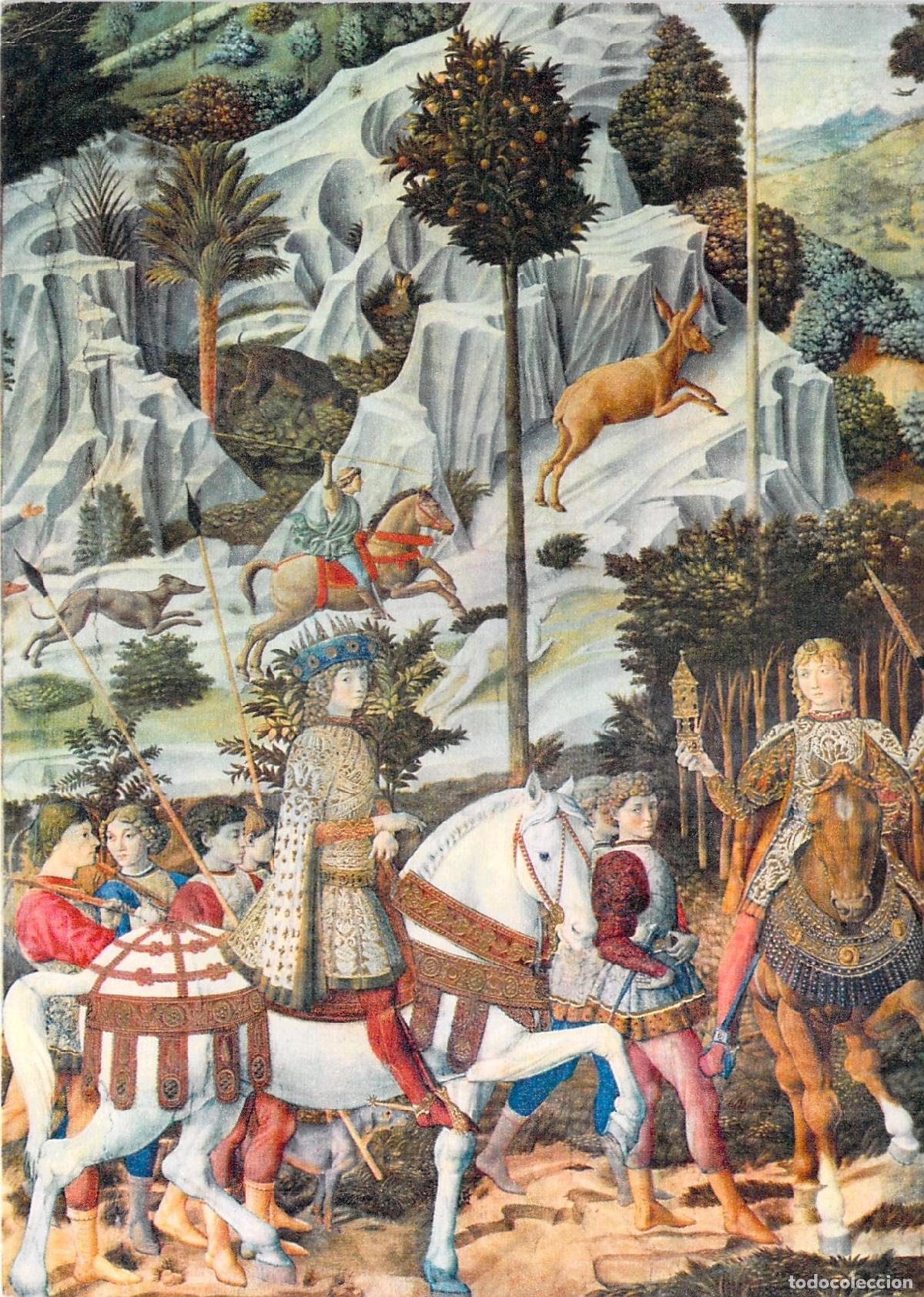 Postales: Postal del viaje de los Reyes Magos de Benozzo Gozzoli