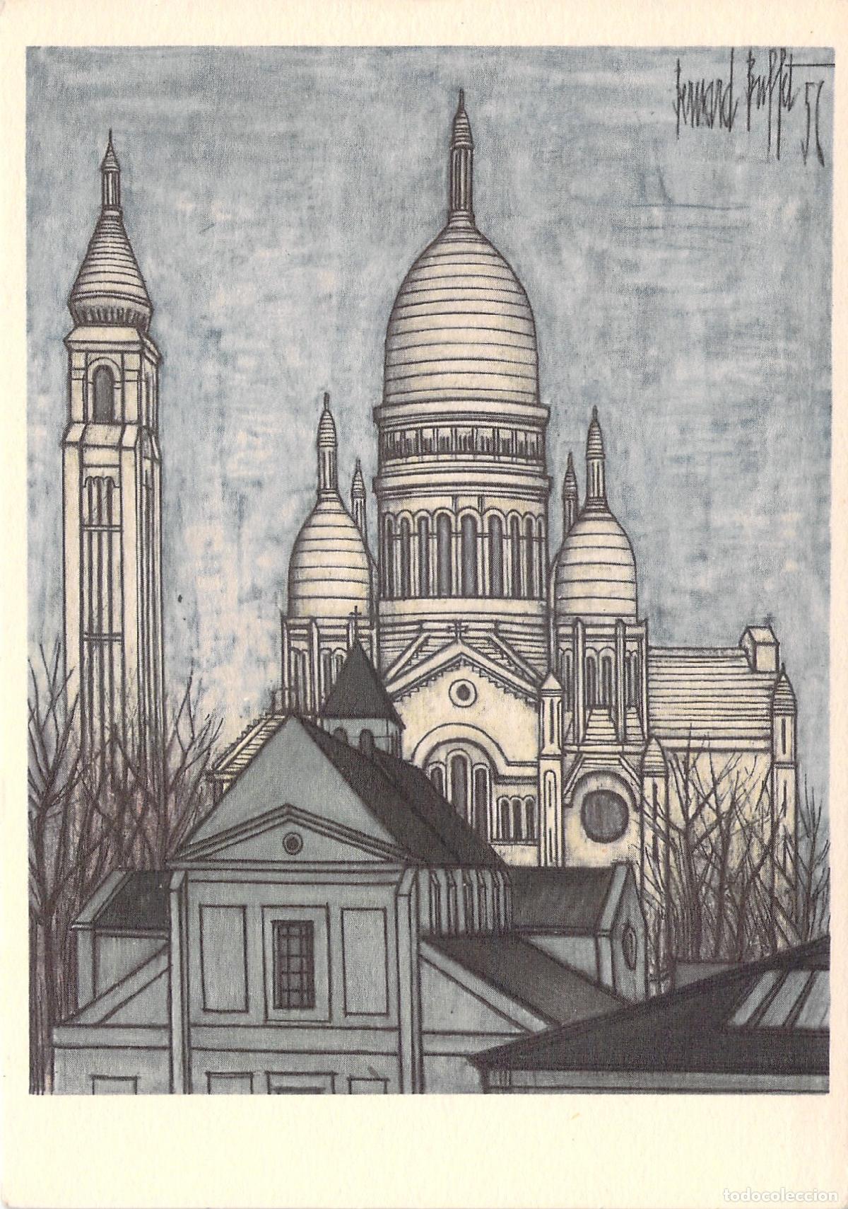 Postales: Postal Art&iacute;stica de la Bas&iacute;lica del Sacr&eacute;-C&oelig;ur en Par&iacute;s por Bernard Buffet