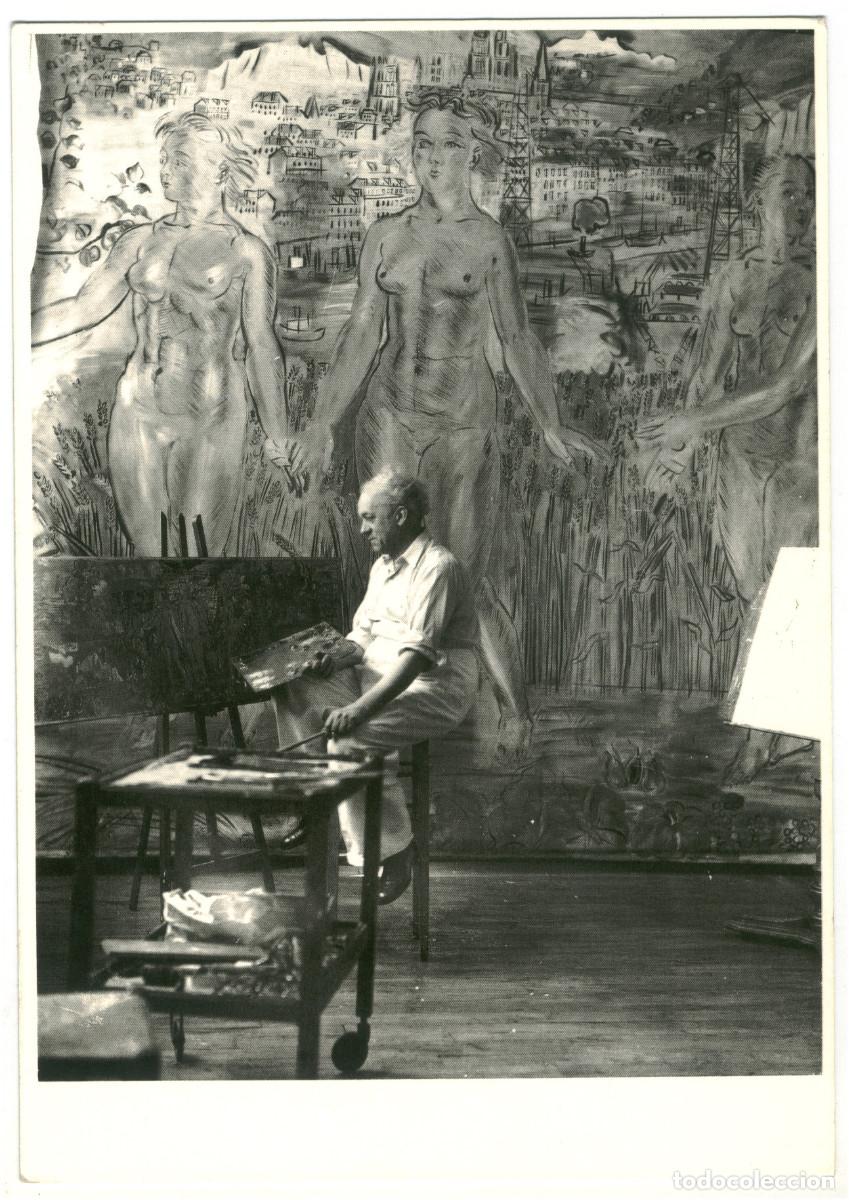 Postcards: PARIS_Palais de Chaillot_Raoul Dufy devant son fresque 'Seine-Oise-Marne'_ Gendre 64