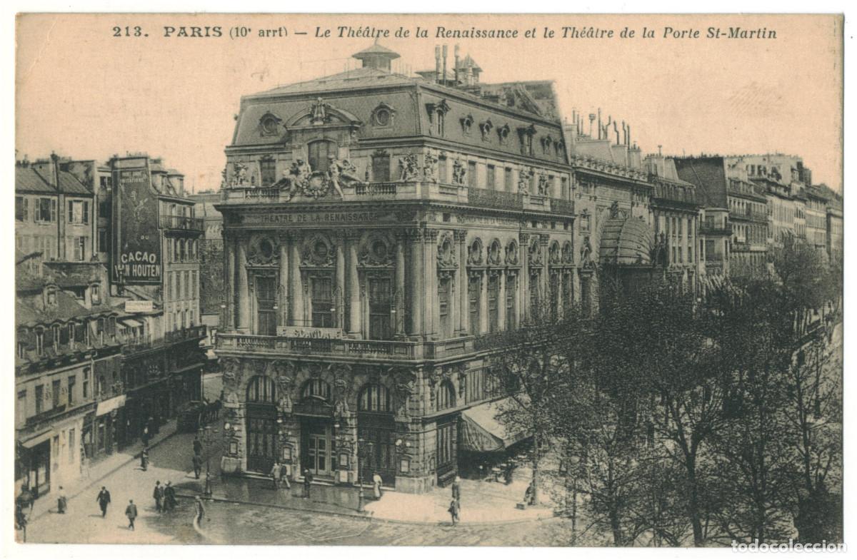 Postkarten: PARIS_Th&eacute;&acirc;tre de la Renaissance et Th&eacute;&acirc;tre de la Porte Saint Martin_Sin datos 213 / Teatros Francia