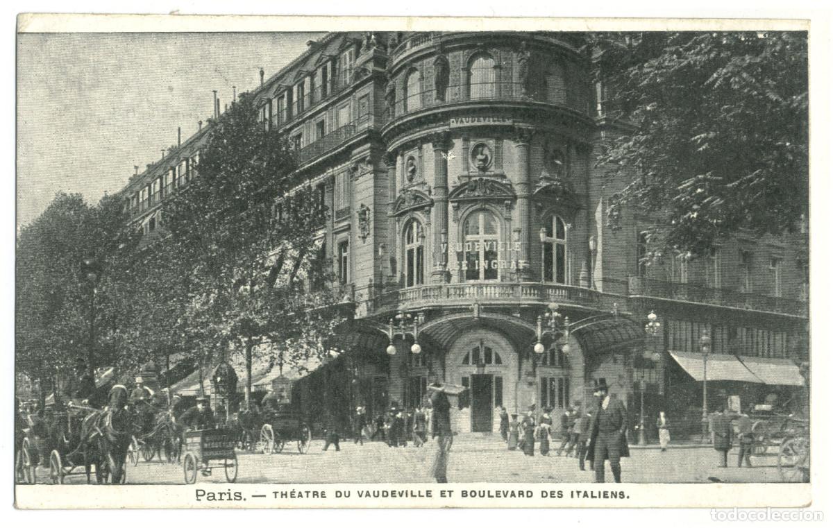 Postales: PARIS_Th&eacute;&acirc;tre du Vaudeville_R. Leduc & L. Presset / Teatros Francia