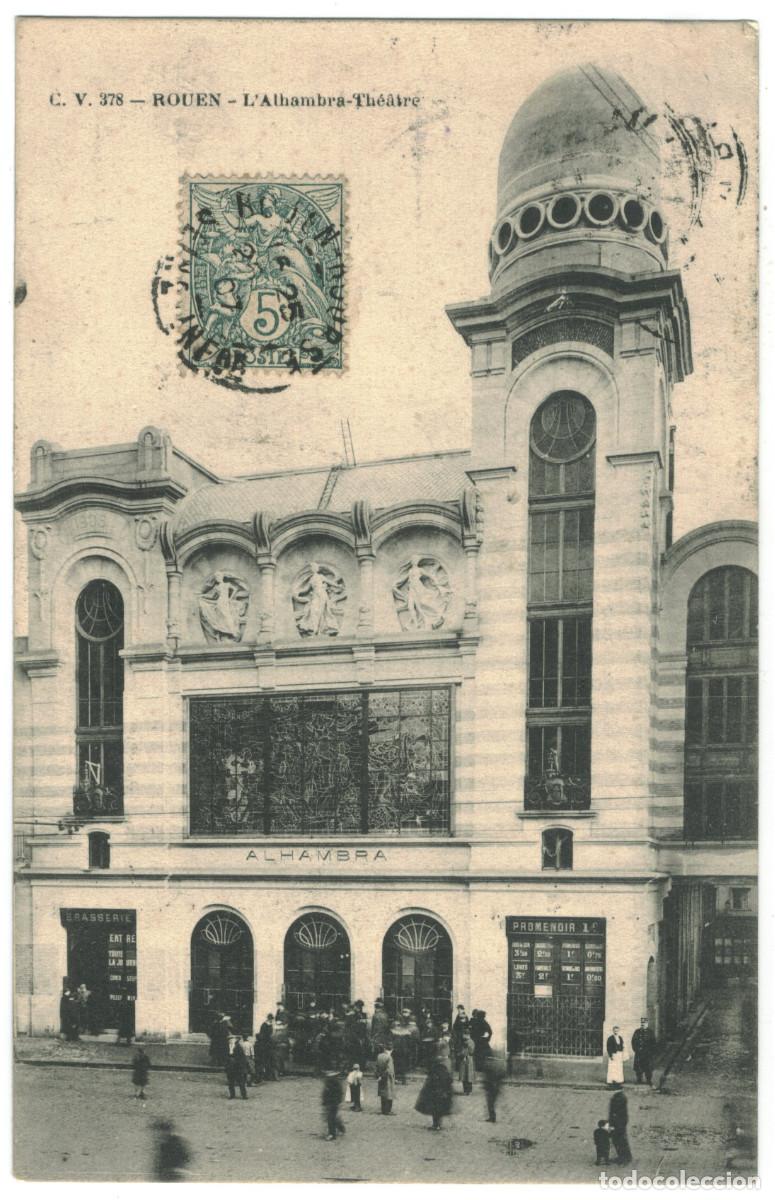 Postales: ROUEN_Alhambra Th&eacute;&acirc;tre_C.V. 378 / Teatros Francia