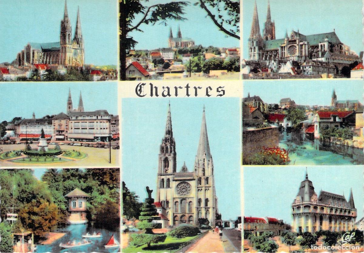 Postales: Postal Multivista de Chartres y la Catedral de Francia