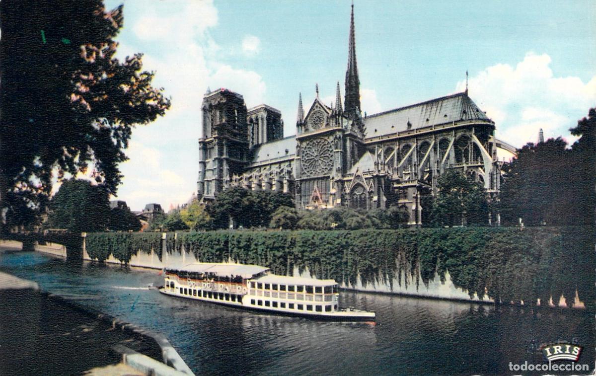 Postales: Postal de Par&iacute;s con la Catedral de Notre-Dame y el R&iacute;o Sena