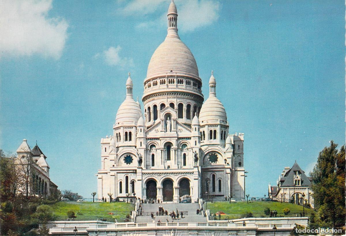 Postales: Postal de la Bas&iacute;lica del Sagrado Coraz&oacute;n de Montmartre en Par&iacute;s
