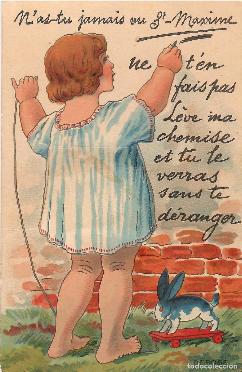 Postales: CURIOSA POSTAL FRANCESA CON ACORDEON ESCONDIDO