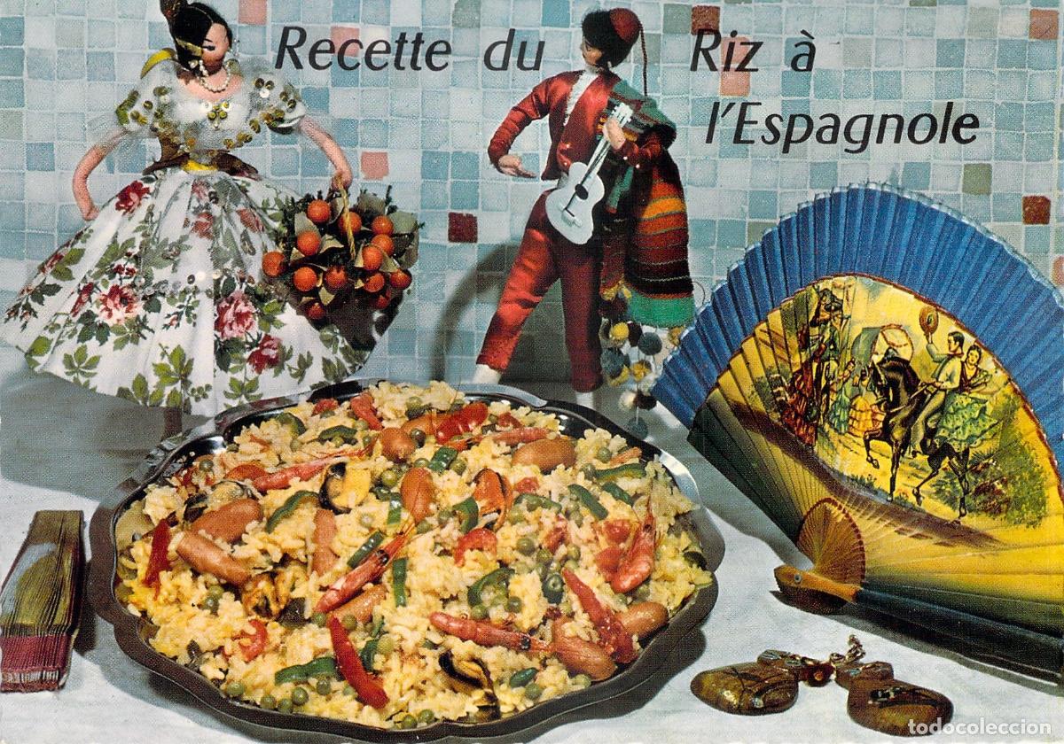 Postales: Postal de Receta de Arroz a la Espa&ntilde;ola Paella Editions Lyna