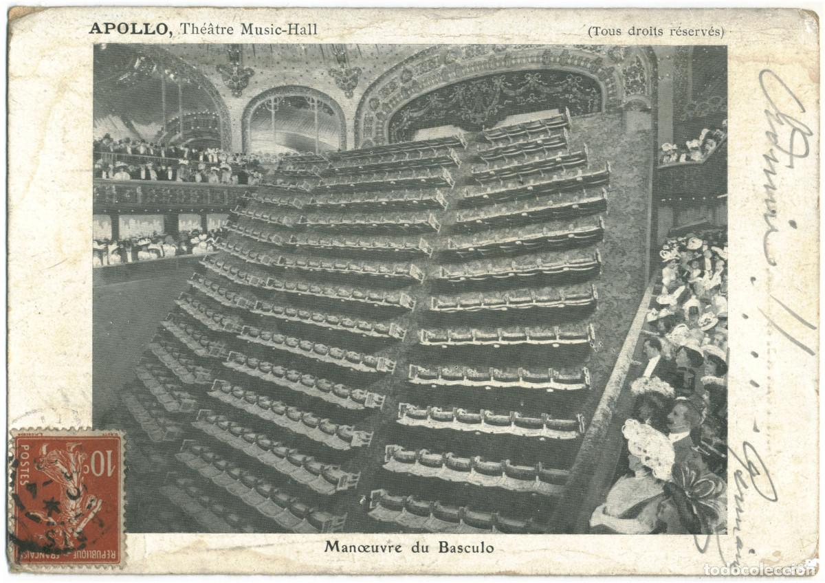 Postales: PARIS_Apollo, Th&eacute;&acirc;tre Music-Hall. Manoeuvre du Basculo_Soc. Nouvelle d'art et de d / Teatros Francia